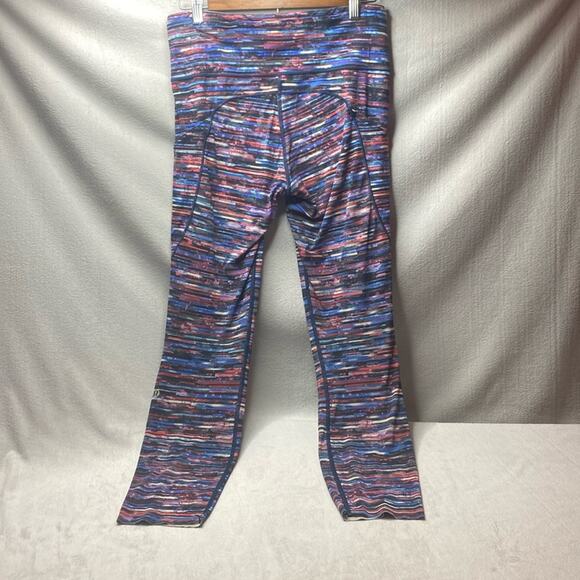 Lululemon Fast & Free 7/8 Tight II *Nulux 25" Hinshu Alpine White Multi Size 8 - Picture 2 of 12